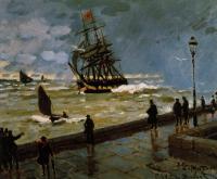 Monet, Claude Oscar - The Jetty at Le Havre in Rough Westher